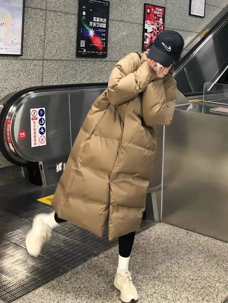 Women's Mid-Length Stand Collar Puffer Jacket