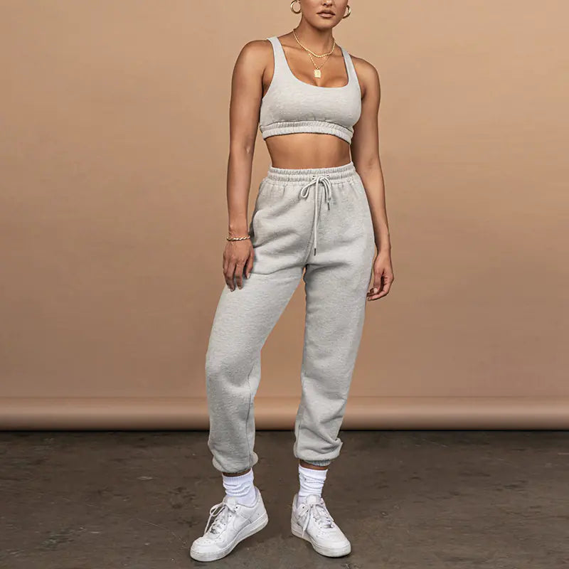 Women's Crop Top and Drawstring Pants Set