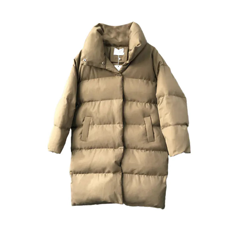 Women's Mid-Length Stand Collar Puffer Jacket