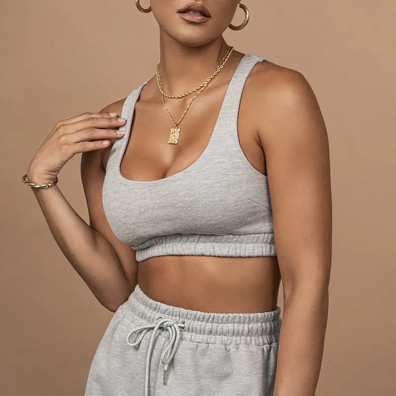 Women's Crop Top and Drawstring Pants Set