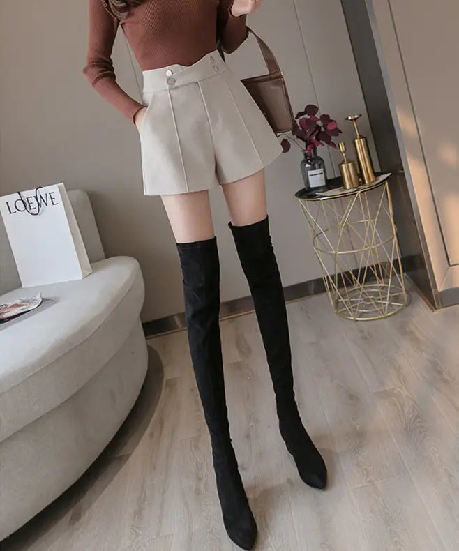 High-Waisted Loose Wide-Leg Trousers and Shorts